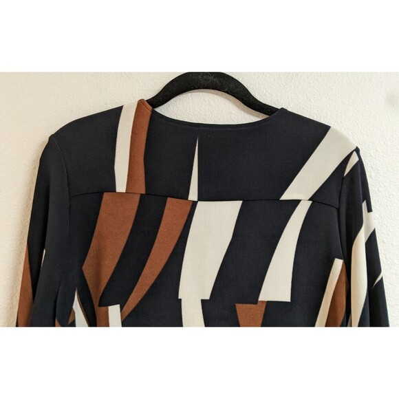 Chico's Travelers Multicolored Single Button Geo Print Long Duster Jacket 8 MED - Picture 8 of 9